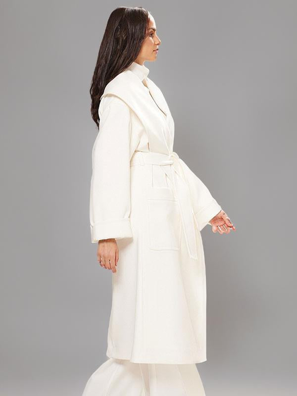 Maddy White Longline Overcoat