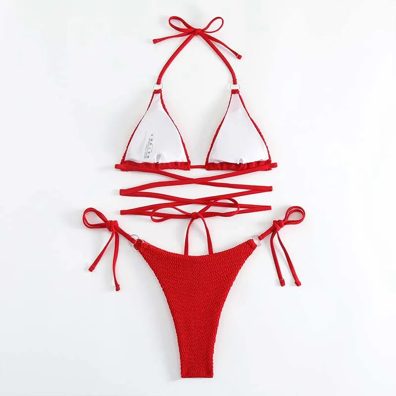 Cross Lace Up Bikini